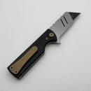 Chaves CHUB Flipper w/ Black Aluminum Handles & Bronze Hardware w/ Stonewash Utility Blade Accent - Blue Label