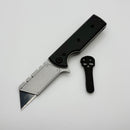 Chaves CHUB Flipper w/ Black Aluminum Handles & Black Hardware w/ Stonewash Utility Blade Accent - Blue Label