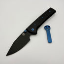 Chaves Knives Scapegoat Street w/ Black Aluminum Handles & Blue Hardware w/ Black PVD Spear Point 154CM - Blue Label