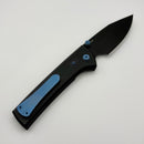 Chaves Knives Scapegoat Street w/ Black Aluminum Handles & Blue Hardware w/ Black PVD Spear Point 154CM - Blue Label