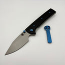Chaves Knives Scapegoat Street w/ Black Aluminum Handles & Blue Hardware w/ Stonewash Spear Point 154CM - Blue Label