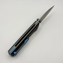 Chaves Knives Scapegoat Street w/ Black Aluminum Handles & Blue Hardware w/ Stonewash Spear Point 154CM - Blue Label