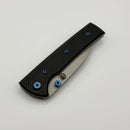 Chaves Knives Scapegoat Street w/ Black Aluminum Handles & Blue Hardware w/ Stonewash Spear Point 154CM - Blue Label