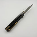 Chaves Knives Scapegoat Street w/ Black Aluminum Handles & Bronze Hardware w/ Stonewash Spear Point 154CM - Blue Label
