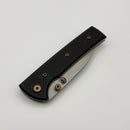 Chaves Knives Scapegoat Street w/ Black Aluminum Handles & Bronze Hardware w/ Stonewash Spear Point 154CM - Blue Label