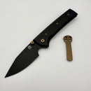 Chaves Knives Scapegoat Street w/ Black Aluminum Handles & Bronze Hardware w/ Black PVD Spear Point 154CM - Blue Label