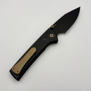 Chaves Knives Scapegoat Street w/ Black Aluminum Handles & Bronze Hardware w/ Black PVD Spear Point 154CM - Blue Label