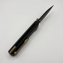 Chaves Knives Scapegoat Street w/ Black Aluminum Handles & Bronze Hardware w/ Black PVD Spear Point 154CM - Blue Label