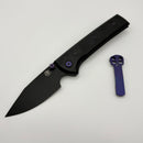 Chaves Knives Scapegoat Street w/ Black Aluminum Handles & Purple Hardware w/ Black PVD Spear Point 154CM - Blue Label