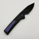 Chaves Knives Scapegoat Street w/ Black Aluminum Handles & Purple Hardware w/ Black PVD Spear Point 154CM - Blue Label