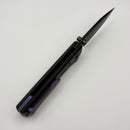 Chaves Knives Scapegoat Street w/ Black Aluminum Handles & Purple Hardware w/ Black PVD Spear Point 154CM - Blue Label