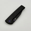 Chaves Knives Scapegoat Street w/ Black Aluminum Handles & Purple Hardware w/ Black PVD Spear Point 154CM - Blue Label