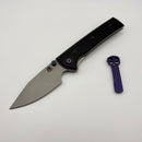 Chaves Knives Scapegoat Street w/ Black Aluminum Handles & Purple Hardware w/ Stonewash Spear Point 154CM - Blue Label