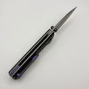 Chaves Knives Scapegoat Street w/ Black Aluminum Handles & Purple Hardware w/ Stonewash Spear Point 154CM - Blue Label