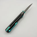 Chaves Knives Scapegoat Street w/ Black Aluminum Handles & Green Hardware w/ Stonewash Spear Point 154CM - Blue Label