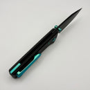 Chaves Knives Scapegoat Street w/ Black Aluminum Handles & Green Hardware w/ Black PVD Spear Point 154CM - Blue Label