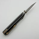 Chaves Knives Scapegoat 229 w/ Black Aluminum Handles & Bronze Hardware w/ Stonewash Spear Point 154CM - Blue Label