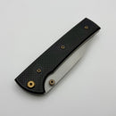 Chaves Knives Scapegoat 229 w/ Black Aluminum Handles & Bronze Hardware w/ Stonewash Spear Point 154CM - Blue Label