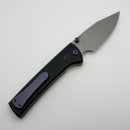 Chaves Knives Scapegoat 229 w/ Black Aluminum Handles & Purple Hardware w/ Stonewash Spear Point 154CM - Blue Label