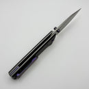 Chaves Knives Scapegoat 229 w/ Black Aluminum Handles & Purple Hardware w/ Stonewash Spear Point 154CM - Blue Label