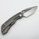 Custom Knife Factory Rotten Design Evo T Machine Grind S90V w/ Tumbled Titanium Handles (Consignment)