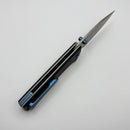 Chaves Knives Scapegoat 229 w/ Black Aluminum Handles & Blue Hardware w/ Stonewash Spear Point 154CM - Blue Label