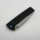 Chaves Knives Scapegoat 229 w/ Black Aluminum Handles & Blue Hardware w/ Stonewash Spear Point 154CM - Blue Label