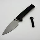 Chaves Knives Scapegoat 229 w/ Black Aluminum Handles & Black Hardware w/ Stonewash Spear Point 154CM - Blue Label