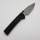 Chaves Knives Scapegoat 229 w/ Black Aluminum Handles & Black Hardware w/ Stonewash Spear Point 154CM - Blue Label
