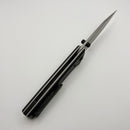 Chaves Knives Scapegoat 229 w/ Black Aluminum Handles & Black Hardware w/ Stonewash Spear Point 154CM - Blue Label