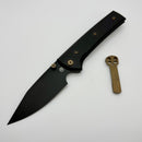 Chaves Knives Scapegoat 229 w/ Black Aluminum Handles & Bronze Hardware w/ Black Spear Point 154CM - Blue Label