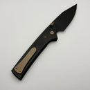Chaves Knives Scapegoat 229 w/ Black Aluminum Handles & Bronze Hardware w/ Black Spear Point 154CM - Blue Label
