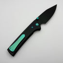 Chaves Knives Scapegoat 229 w/ Black Aluminum Handles & Green Hardware w/ Black Spear Point 154CM - Blue Label