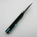 Chaves Knives Scapegoat 229 w/ Black Aluminum Handles & Green Hardware w/ Black Spear Point 154CM - Blue Label