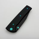 Chaves Knives Scapegoat 229 w/ Black Aluminum Handles & Green Hardware w/ Black Spear Point 154CM - Blue Label