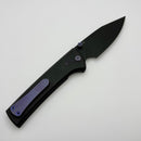 Chaves Knives Scapegoat 229 w/ Black Aluminum Handles & Purple Hardware w/ Black Spear Point 154CM - Blue Label