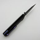 Chaves Knives Scapegoat 229 w/ Black Aluminum Handles & Purple Hardware w/ Black Spear Point 154CM - Blue Label