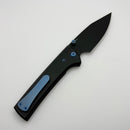 Chaves Knives Scapegoat 229 w/ Black Aluminum Handles & Blue Hardware w/ Black Spear Point 154CM - Blue Label