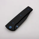 Chaves Knives Scapegoat 229 w/ Black Aluminum Handles & Blue Hardware w/ Black Spear Point 154CM - Blue Label