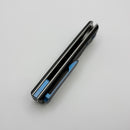 Chaves Knives Liberation Street Flipper w/ Black Aluminum Handles & Blue Hardware w/ Stonewash Tanto 154CM - Blue Label