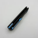 Chaves Knives Liberation Street Flipper w/ Black Aluminum Handles & Blue Hardware w/ Black PVD Drop Point 154CM - Blue Label