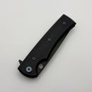 Chaves Knives Liberation Street Flipper w/ Black Aluminum Handles & Blue Hardware w/ Black PVD Drop Point 154CM - Blue Label