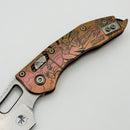 Microtech Marfione Select Manual Stitch RAM LOK Titanium Handles & Stonewash M390MK w/ Double Vapor Blast & Blue Accents 169RL-10MS2 (In House Modified)