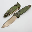 Marfione Select Microtech Socom Ram-Lok Antique Green Slab Side Titanium Handles w/ Bronze Accents & Tanto Bronze M390MK 161RLS-13MS1