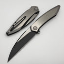 We Knife Fluxor Titanium Handle & Black Stonewash M390 WE23071-4