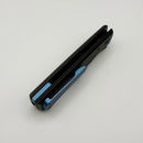 Chaves Knives Sangre Street Flipper w/ Black Aluminum Handles & Blue Hardware w/ Black PVD Wharncliffe 154CM - Blue Label