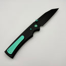 Chaves Knives Sangre 229 w/ Black Aluminum Handles & Green Hardware w/ Black Wharncliffe 154CM - Blue Label