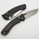 Microtech Marfione Select Amphibian RAM LOK Carbon Fiber Handles & Stonewash M390MK w/ Flamed Accents 137RL-10MS12
