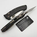 Microtech Marfione Select Amphibian RAM LOK Carbon Fiber Handles & Stonewash M390MK w/ Flamed Accents 137RL-10MS12