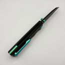Chaves Knives Sangre 229 w/ Black Aluminum Handles & Green Hardware w/ Black Wharncliffe 154CM - Blue Label